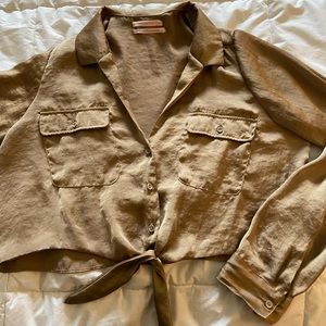 Urban Outfitters Satin Longsleeve